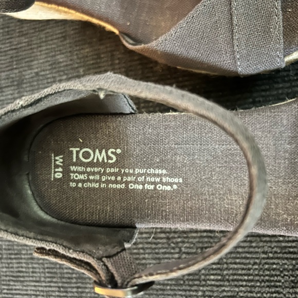 TOMS Linen Platform Wedges - Picture 2 of 6